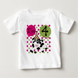 Vaca rosa 4º Camisetas e presentes de aniversário
