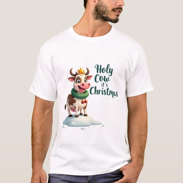Vaca Sagrada É Natal Camiseta Vaca de Natal (3) (Frente)