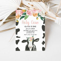 Vaca Sagrada Estou Um Convite de Aniversário Flora