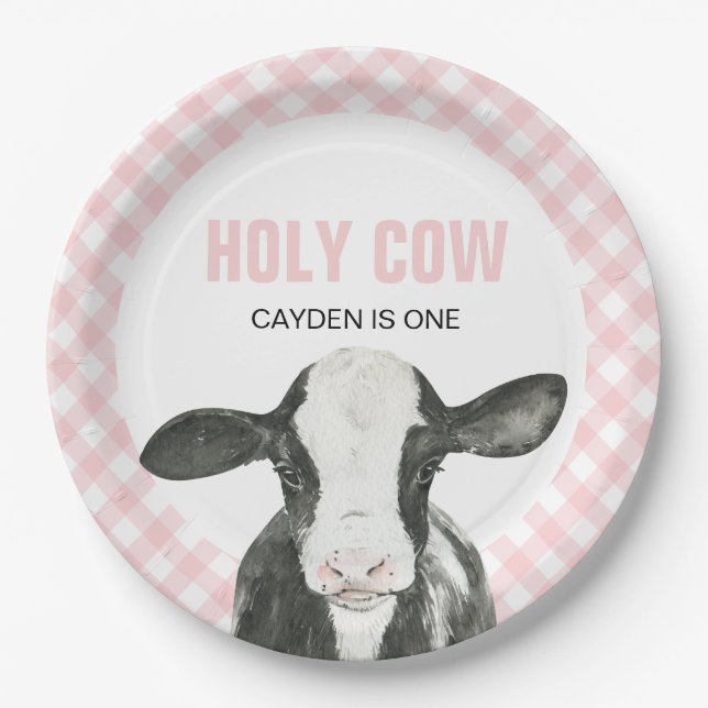 Vaca Sagrada Estou Um Pratos de Aniversário de Xad (Frente)