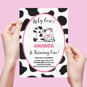 Vaca Sagrada Sou Uma Menina Convite de Aniversário