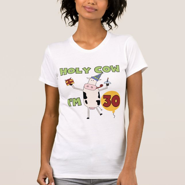 Vaca santamente eu sou 30 camisetas e presentes (Frente)