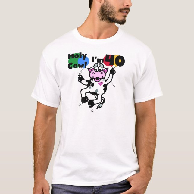 Vaca santamente eu sou 40 camisetas e presentes (Frente)