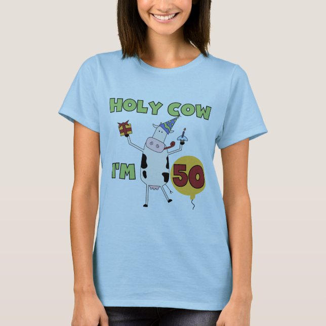 Vaca santamente eu sou 50 camisetas e presentes do (Frente)