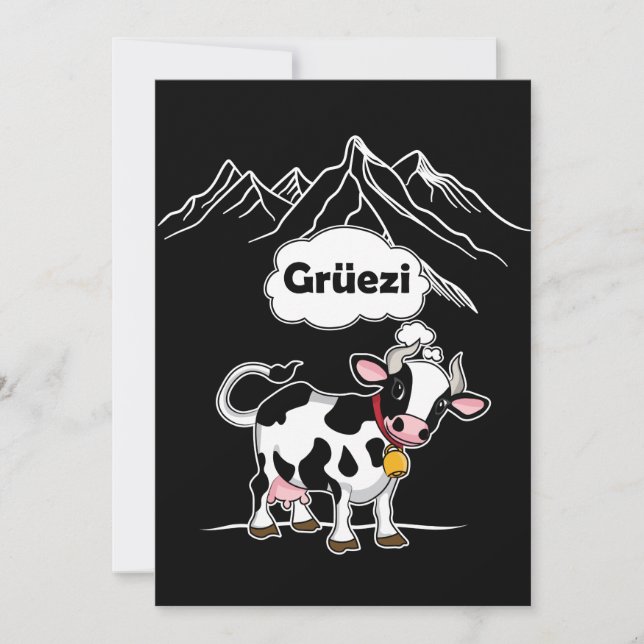 Vaca suíça - Grüezi - Viagem de Suiça (Frente)