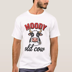 Vaca Velha Mal-Humorada Camisa Vintage Engraçada d