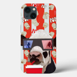 Vaca Whimsical Retro Popcorn Divertida - Stripes V