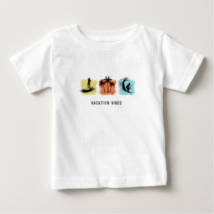 VACAÇÃO VÍBULOS Impressão Moderno Camisa Branca