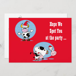 Vacas de Natal com Modelo de Convite para Papai No