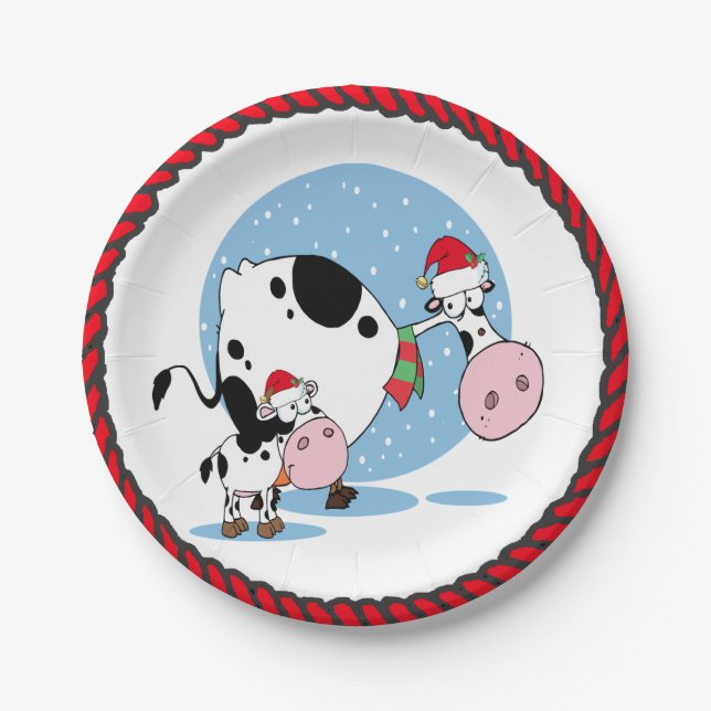 Vacas De Natal Com Pratos De Noel Hats (Frente)