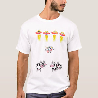 Vacas em camiseta divertida do espaço