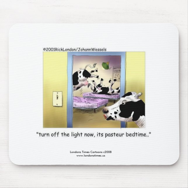 Vacas Engraçadas: Mouse Pad "Cama de Pasteur" (Frente)