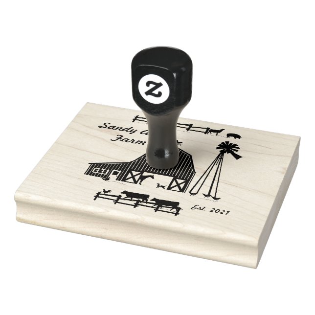 vacas fazendas Carneiros Carimbo de Arte da Madeir (Carimbo)