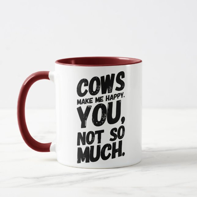 Vacas me fazem feliz caneca de café (Esquerda)