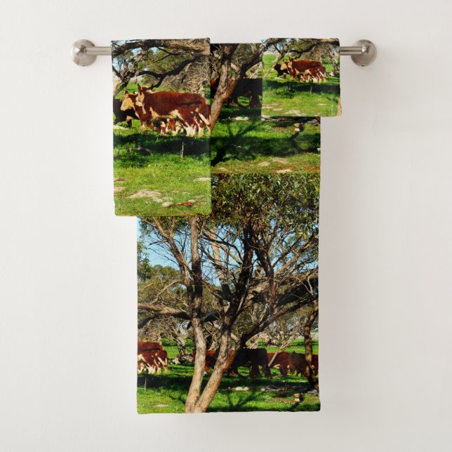 Vacas No Intervalo, Conjunto De Toalhas De Banho (Insitu)