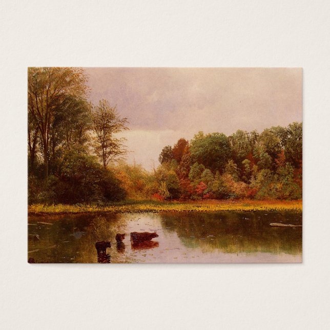 Vacas Num Paisagem De Água Albert Bierstadt (Frente)