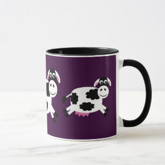 Vacas Running bonitos roxas & caneca preta da