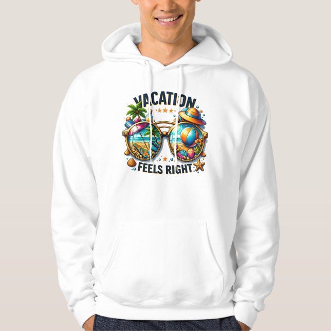 Vacation Feels Right Pullover Hoodie USA (Frente)