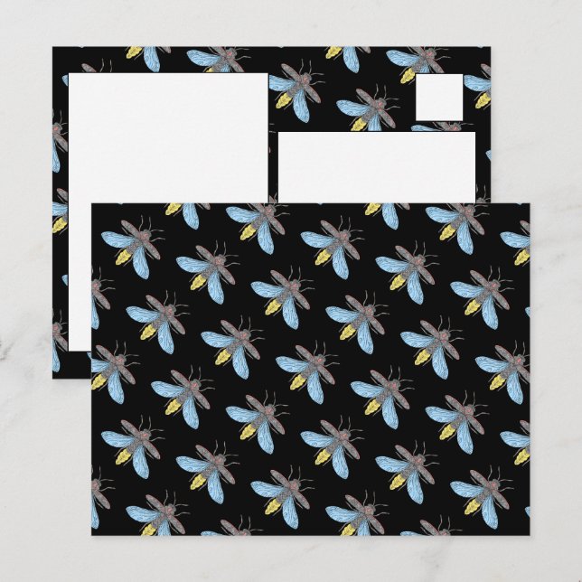 Vaga-lume (preto) - Cartão postal (Frente/Verso)