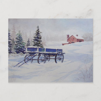 Vagão coberto por neve - cartão postal