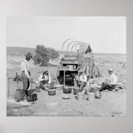 Vagão De Acampamento Em Um Poster De Roundup Do Te