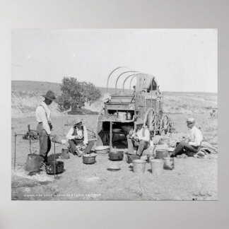 Vagão De Acampamento Em Um Poster De Roundup Do Te