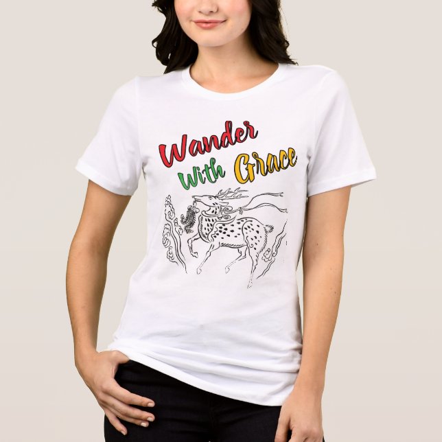 Vague com Graça – Camiseta Feminina de Design de C (Frente)