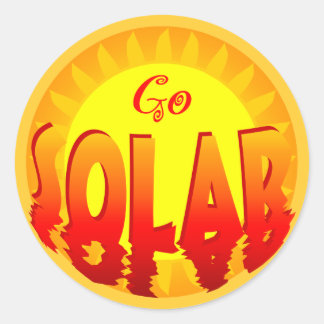 Vai a etiqueta solar do slogan