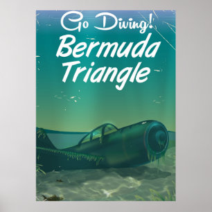 Vai Mergulhar! poster de viagens de triângulo das