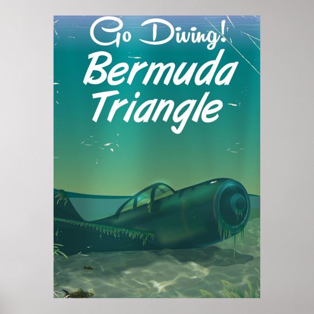 Vai mergulhar! Poster de viagens de triângulo das  (Frente)