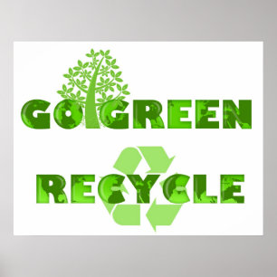 Vai o poster verde da ilustração do reciclar da