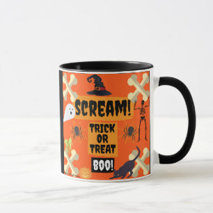 Vaia do Dia das Bruxas! Preto caneca combinado de