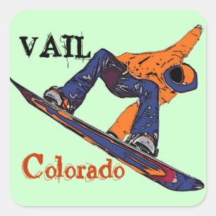 Vail Colorado - adesivos cor de laranja azul-de-ne