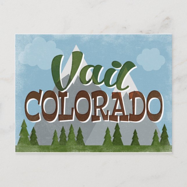 Vail Colorado Cartão postal Divertido Retro Montan (Frente)