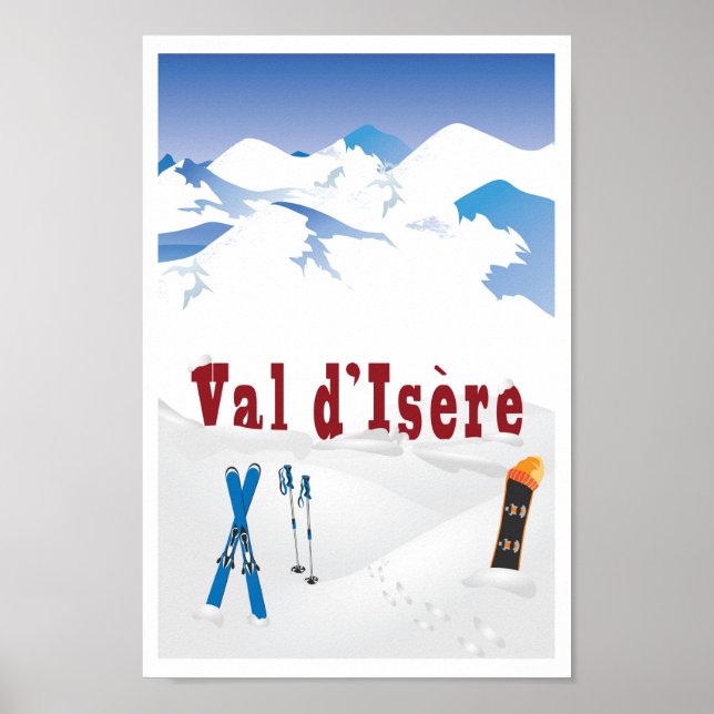 Val d'Isere, Alpes Franceses, Poster de Esqui (Frente)