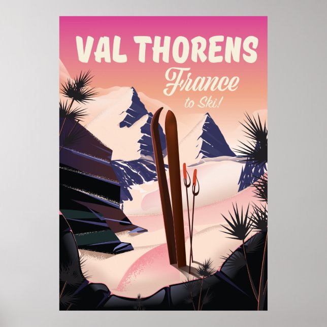 Val Thorens, França, poster de esqui (Frente)