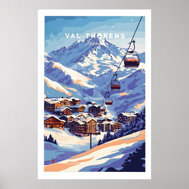 Val Thorens França Poster de Esqui 1 (Frente)