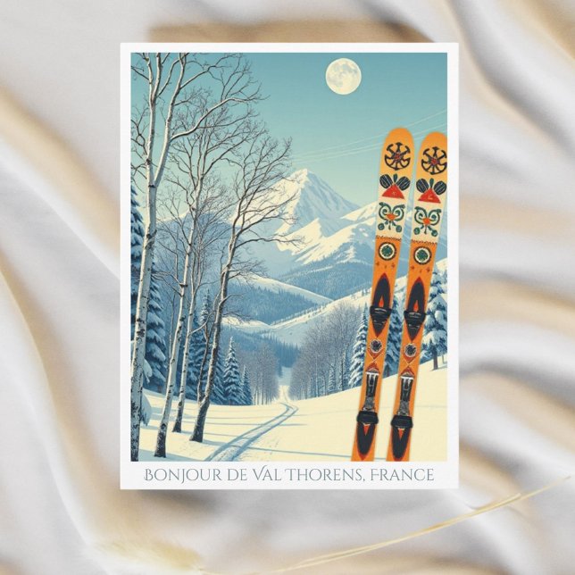 Val Thorens France retro Cartão postal para as fér (Criador carregado)