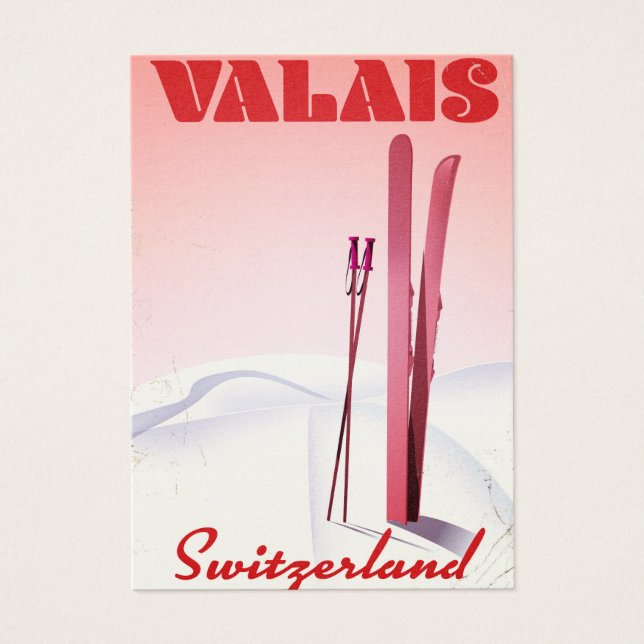 valais Suiça vintage style ski poster (Frente)