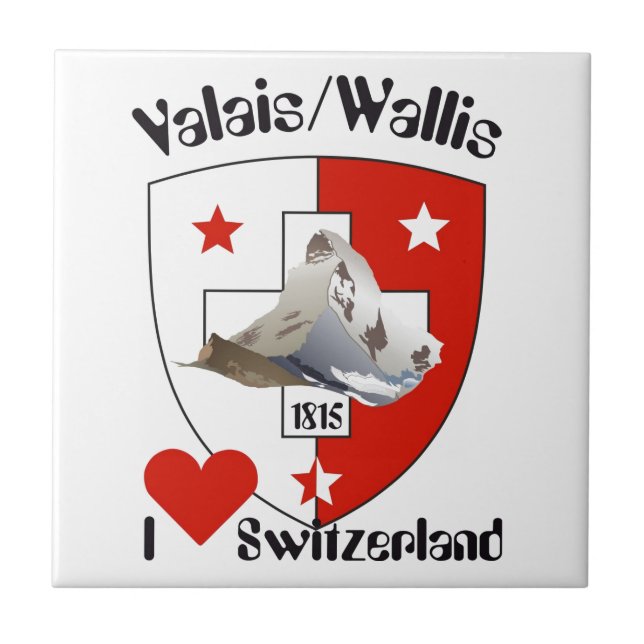 Valais / Wallis Schweiz Fliese (Frente)
