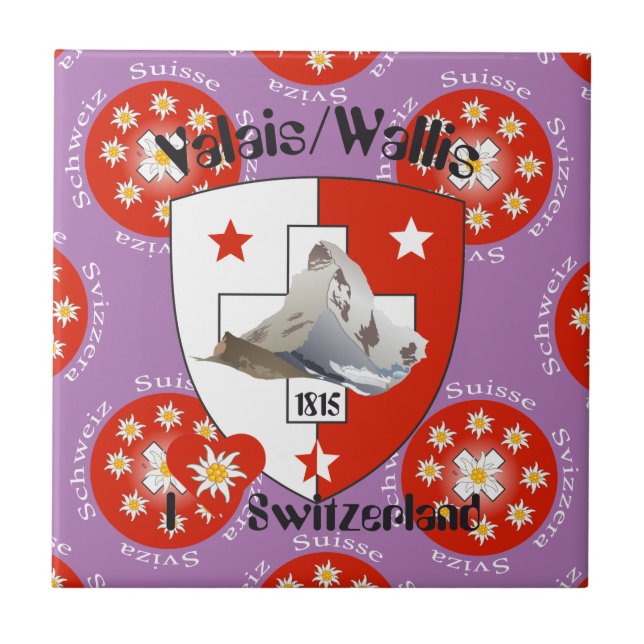 Valais / Wallis Schweiz Fliese (Frente)