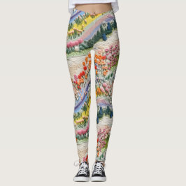 Vale bordado em leggings Primavera - Cute