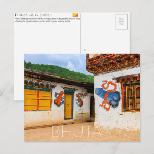 Vale de Lobesa, cartão postal de viagem do Butão