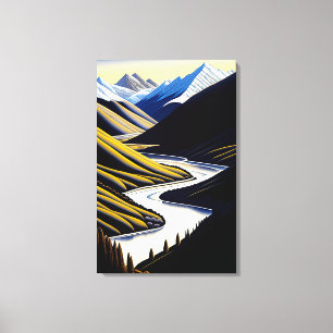 Vale do Rio Nova Zelândia - Impressão Canvas