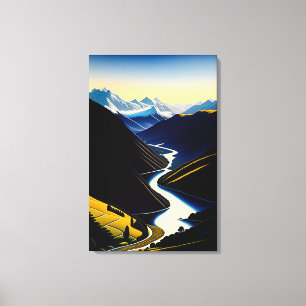 Vale do Rio Nova Zelândia - Impressão Canvas