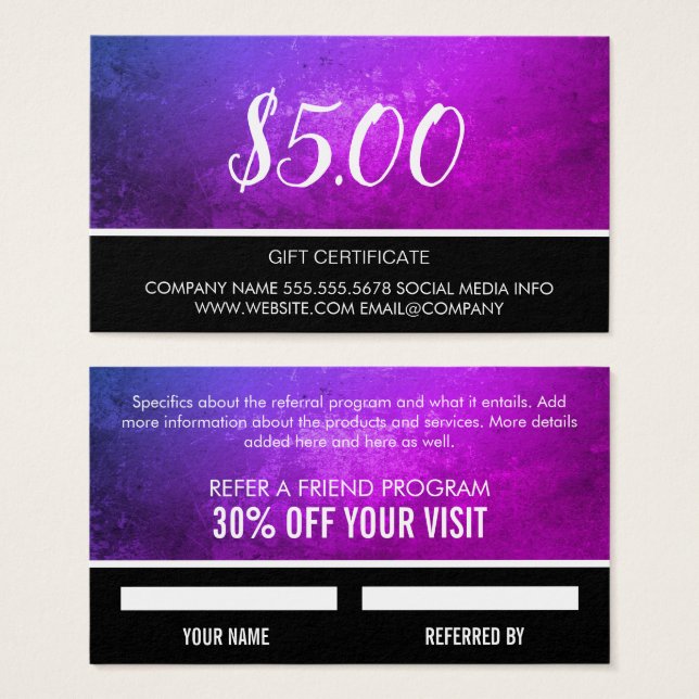 Vale-presente (Frente & Verso)