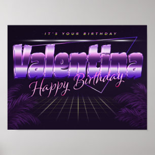 Valentina Nome Vorname retro Poster Geburtstag