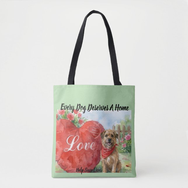 Valentine Day Adopted Dog Tote Bag (Frente)