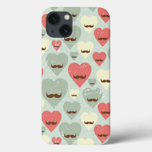 Valentine pattern with heart and mustache