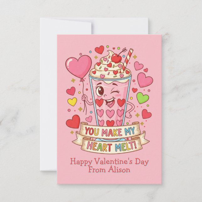 Valentine Personalizado de Milkshake Fofo para Sal (Frente)